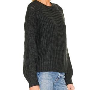 John + Jenn Knitted Sayer Sweater in Black Forest Green Size Medium